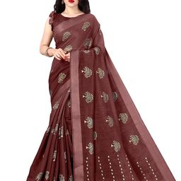 KALINI Maroon & Grey Ethnic Motifs Bagh Poly Cotton Saree-picture-3