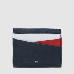 Tommy Hilfiger Men Navy Blue & White Genuine Leather Card Holder-image-12