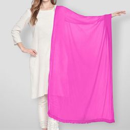 Dupatta Bazaar Magenta Solid Dupatta-1