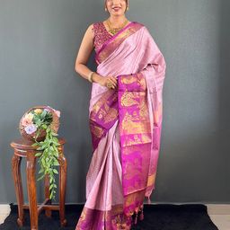Pandadi Saree Zari Geometric Woven Design Saree-15