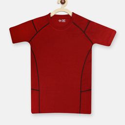 CHIMPRALA Boys Maroon Solid T-shirt-image-89