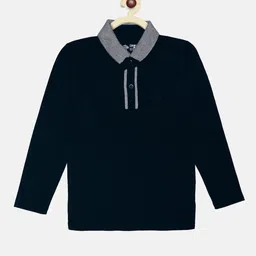 CHIMPRALA Boys Navy Blue Polo Collar T-shirt-picture-37