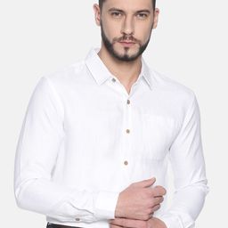 Ecentric Men White Solid Eco-Friendly Hemp Casual Sustainable Shirt-image-12