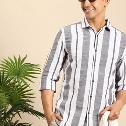 Mast & Harbour Men Striped Pure Cotton Casual Shirt-image-47