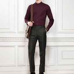 INVICTUS Slim Fit Band Collar Formal Shirt-image-113