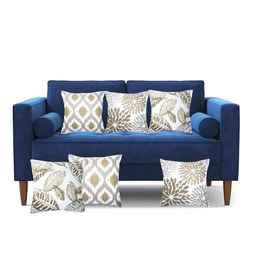 MODERN HOMES Coffee Brown & Silver Grey Set of 6 Floral Square Cotton Cushion Covers-18
