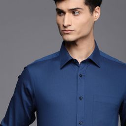 Raymond Men Blue Pure Cotton Slim Fit Long Sleeves Formal Shirt-image-36