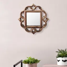 Art Street Gold-Toned Plastic Wall Mirror-picture-2