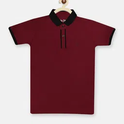 CHIMPRALA Boys Maroon Polo Collar T-shirt-picture-4