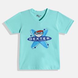 Eteenz Kids Boys Dexter Printed V-Neck T-Shirt-image-84