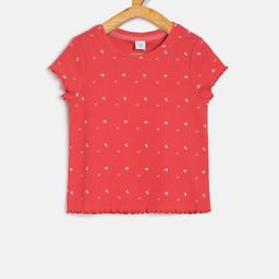 MINI KLUB Girls Red Printed Pure Cotton Top-image-51