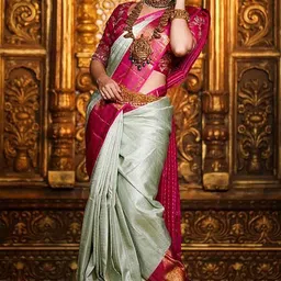 KALINI Woven Design Zari Silk Blend Banarasi Saree-picture-28