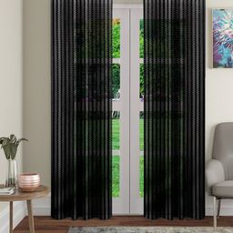 Cortina Black Set of 2 Sheer Long Door Curtain-image-35