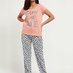 max Women Pink & Grey Printed Night Suit WR21AZ-image-94