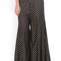 Varanga Women Black Straight Printed Palazzos-image-73