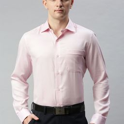 Louis Philippe Men Pink Regular Fit Checked Casual Shirt-image-94