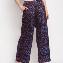 OTORVA Women Blue & Red Straight Fit Animal Printed Parallel Trousers-image-19