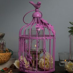 Homesake Unisex Pink Bird Cage With Hanging Chain-55