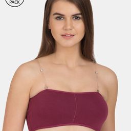 Tweens Burgundy Pack of 2 Solid Non-Wired Lightly Padded Bandeau Bra TW-9279-MG-2PC-30B-picture-40