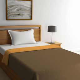 STELLAR HOME Beige & Brown Colorblocked Mild Winter 300 GSM Single Bed Comforter-picture-13