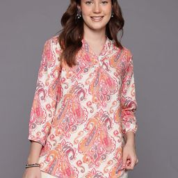 Cayman Ethnic Motifs Printed Sequinned Pure Cotton Sequinned Kurti-39