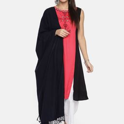 AURELIA Women Navy Blue Solid Shawl-image-68