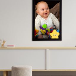 eCraftIndia White & Yellow Satin Matt Texture Baby Portrait UV Wall Art-picture-34
