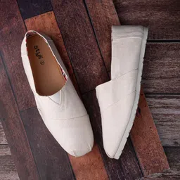 Styli Men White Canvas Slip-On Espadrilles-image-30