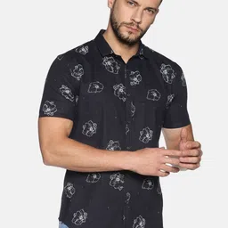 SHOWOFF Men Navy Blue & White Slim Fit Printed Casual Shirt-image-76