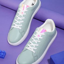 Kook N Keech Women Mint Green Perforated Sneakers-image-21