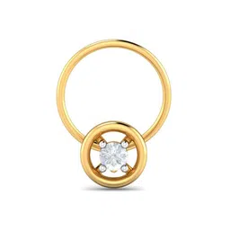 KUBERBOX 18KT Gold Diamond-Studded Nose Pin-0.65gm-image-9
