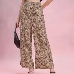 DressBerry Women Animal Printed Wide Leg Trousers-image-64