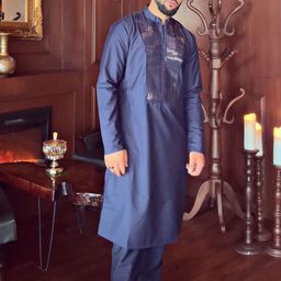 KISAH Men Yoke Design Regular Kurta with Trousers-image-94