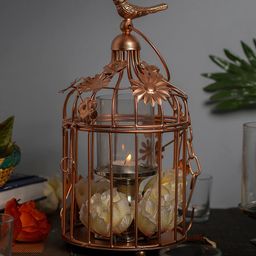 Homesake Copper-Toned Cage With Hanging Chain-53