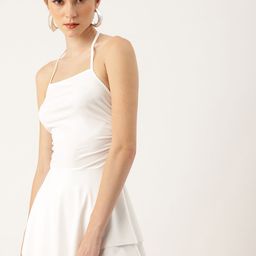 bebe Halter Neck Fit & Flare Mini Party Dress-image-12