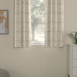 ROSARA HOME Beige Set of 2 Window Curtains-image-54