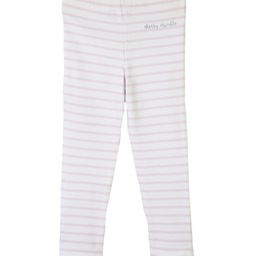 Cherry Crumble Girls Grey & Pink Striped Leggings-picture-0