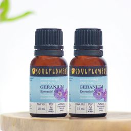 Soulflower Pack of 2 Geranium Pure Essential Oil For Skin & Scalp Rejuvenation 15ml each-image-40