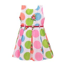 Wish Karo Girls Green Printed A-Line Dress-image-84