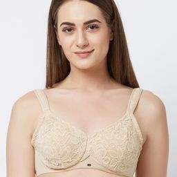 Soie Nude-Coloured lace Underwired Non Padded full coverage Everyday Bra FB-610-42