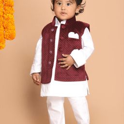 VASTRAMAY Boys Printed Velvet Nehru Jacket-picture-55