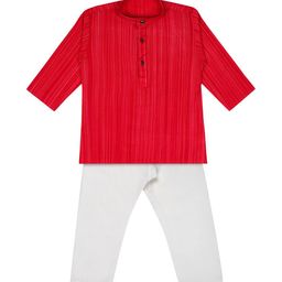Superminis Boys Red Striped Kurta with Pyjamas-22