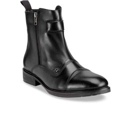 Teakwood Leathers Men Black Solid Leather High-Top Flat Boots-picture-44
