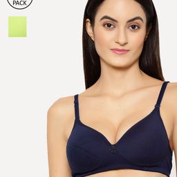 Floret Lime Pack of 2 Solid Non-Wired Heavily Padded Push-Up Bra T3010-picture-18