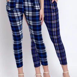 KLOTTHE Women Pack Of 2 Checked Skinny-Fit Jeggings-picture-27