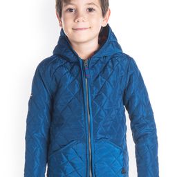 Cherry Crumble Blue Solid Slate Quilted hooded Jacket-image-26