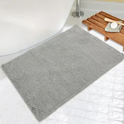 Saral Home Grey Solid Anti-Skid Bath Rug-image-34