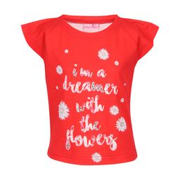 CUTECUMBER Girls Red & White Typography Print T-shirt-image-50