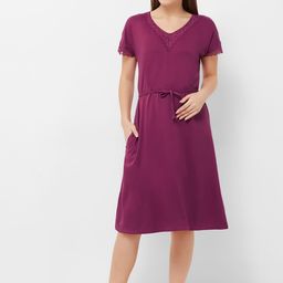 Soie Purple Solid Sleep Shirt-image-30