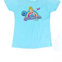 Disney by Wear Your Mind Girls Blue Printed Pure Cotton Regular Top-picture-11